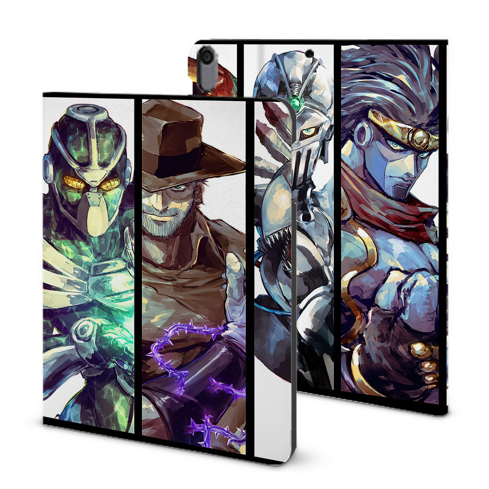 （画像用） ジョジョの奇妙な冒険 JoJo's Bizarre Adventure IPad ケース ブック型 PUレザー TPU 耐衝撃 軽量 薄型 ペン収納なし 全面保護 IPad 各モデル対応